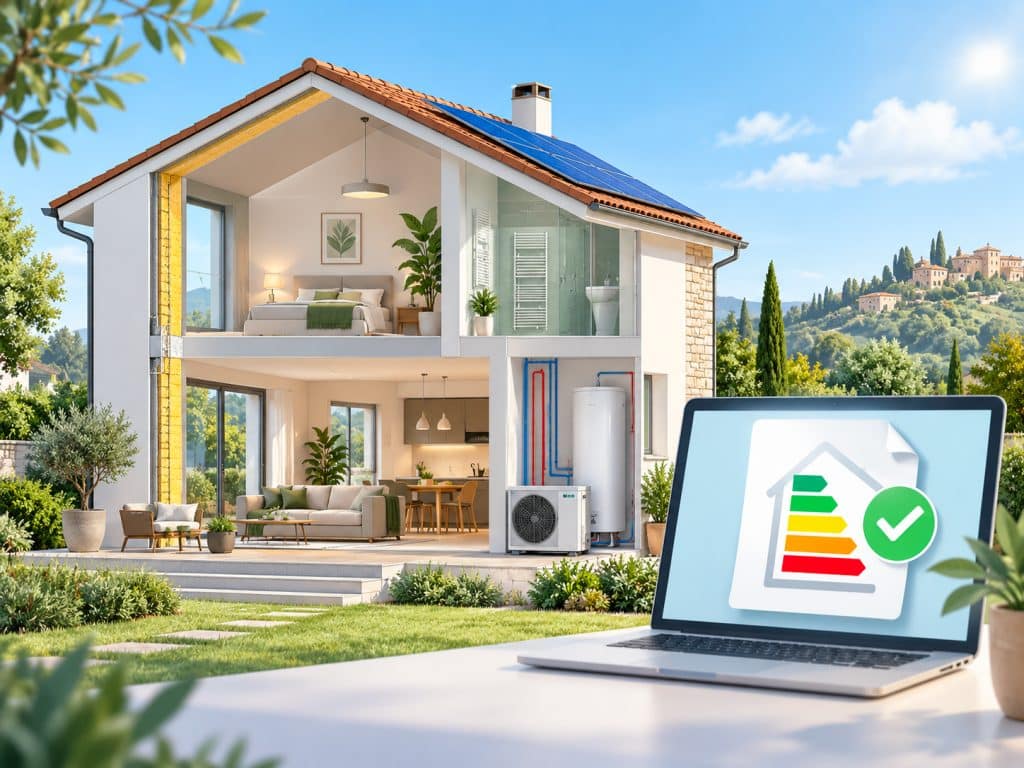 Casa efficiente con certificazione energetica APE e sistemi per il risparmio energetico
